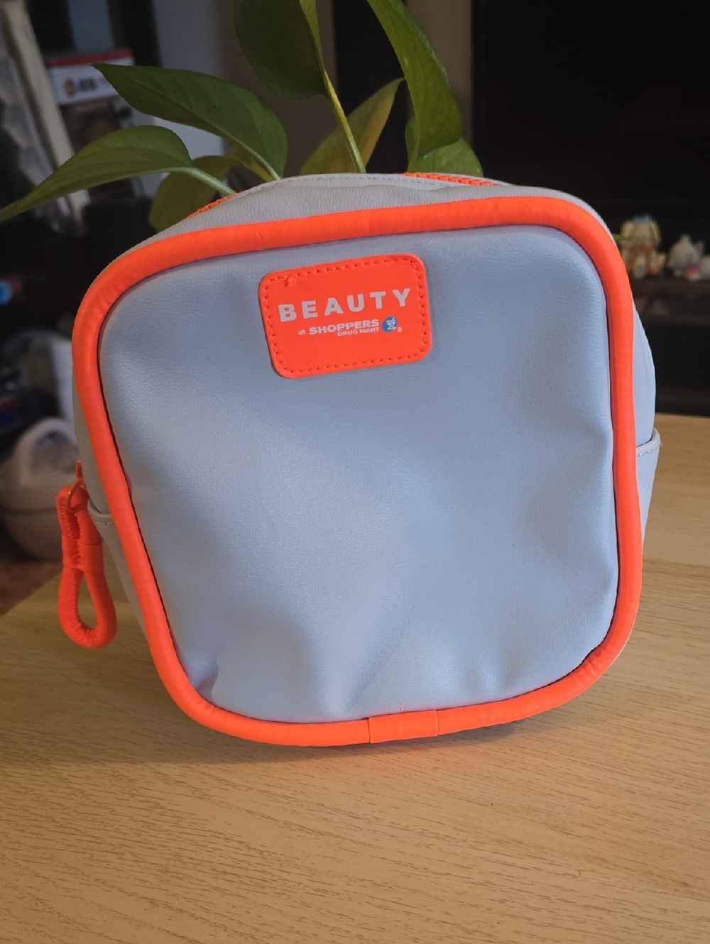 Light Blue & Neon Orange Cosmetic Pouch